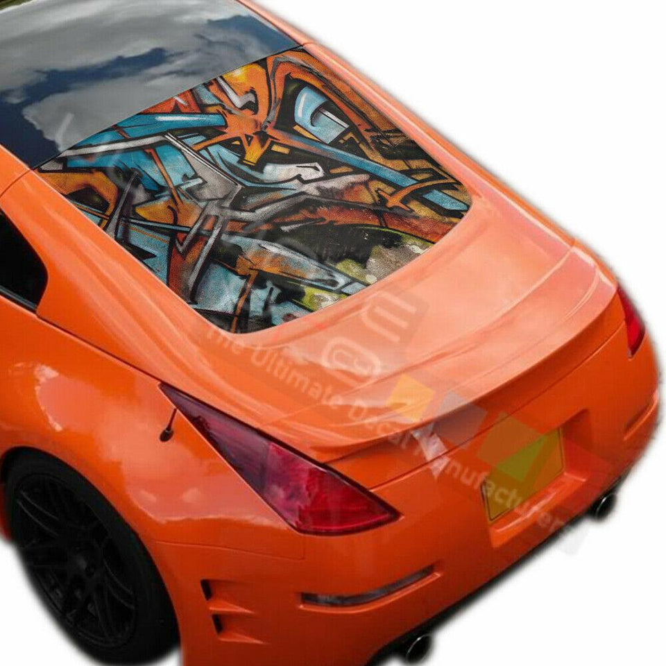 Graphic Designs Decals Window See Thru Stickers Perforated for Nissan 350z 2019