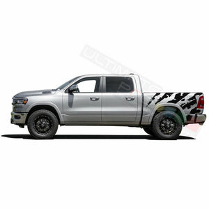 Graphic Side Bed Stripes Decal Sticker for Dodge Ram Crew Cab str8 1500 Ram Horn