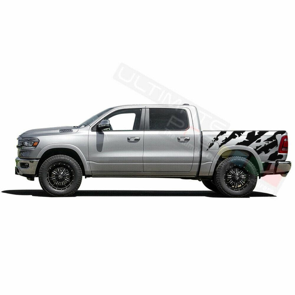 Graphic Side Bed Stripes Decal Sticker for Dodge Ram Crew Cab str8 1500 Ram Horn