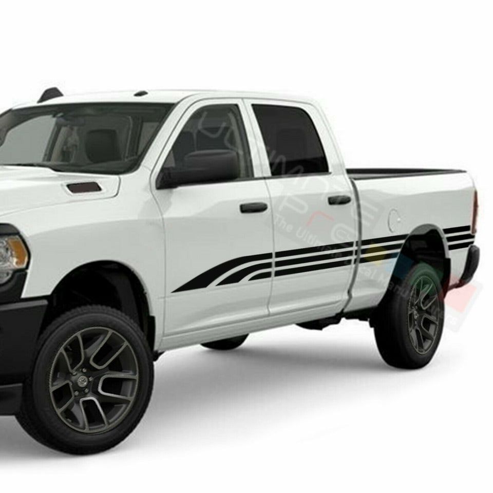 Horn Graphic Side Bed Stripes Decal Sticker for Dodge Ram Crew Cab 2500 SRT8 R