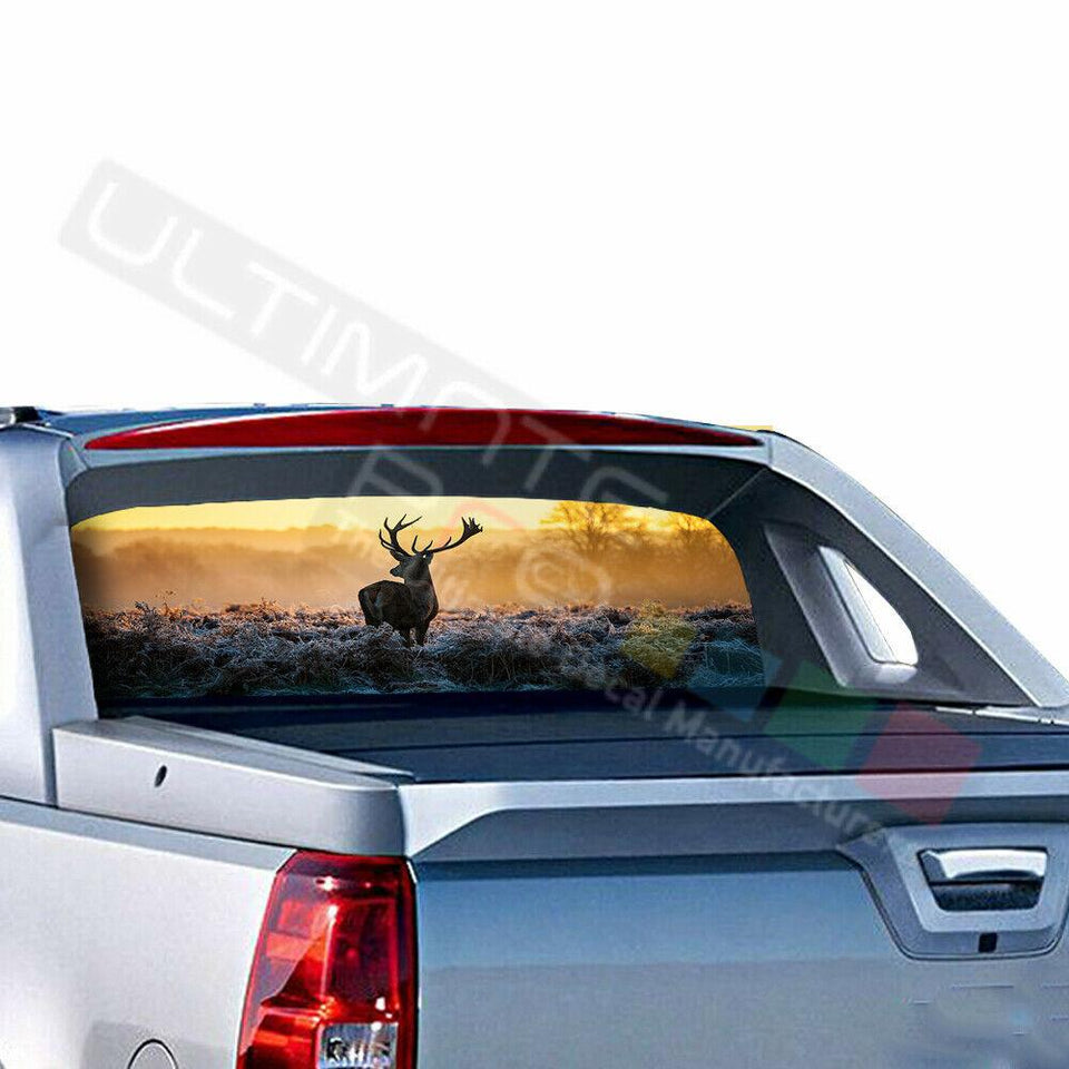 Hunting Designs Rear Window See Thru Sticker Perforated for Chevrolet Avalanche