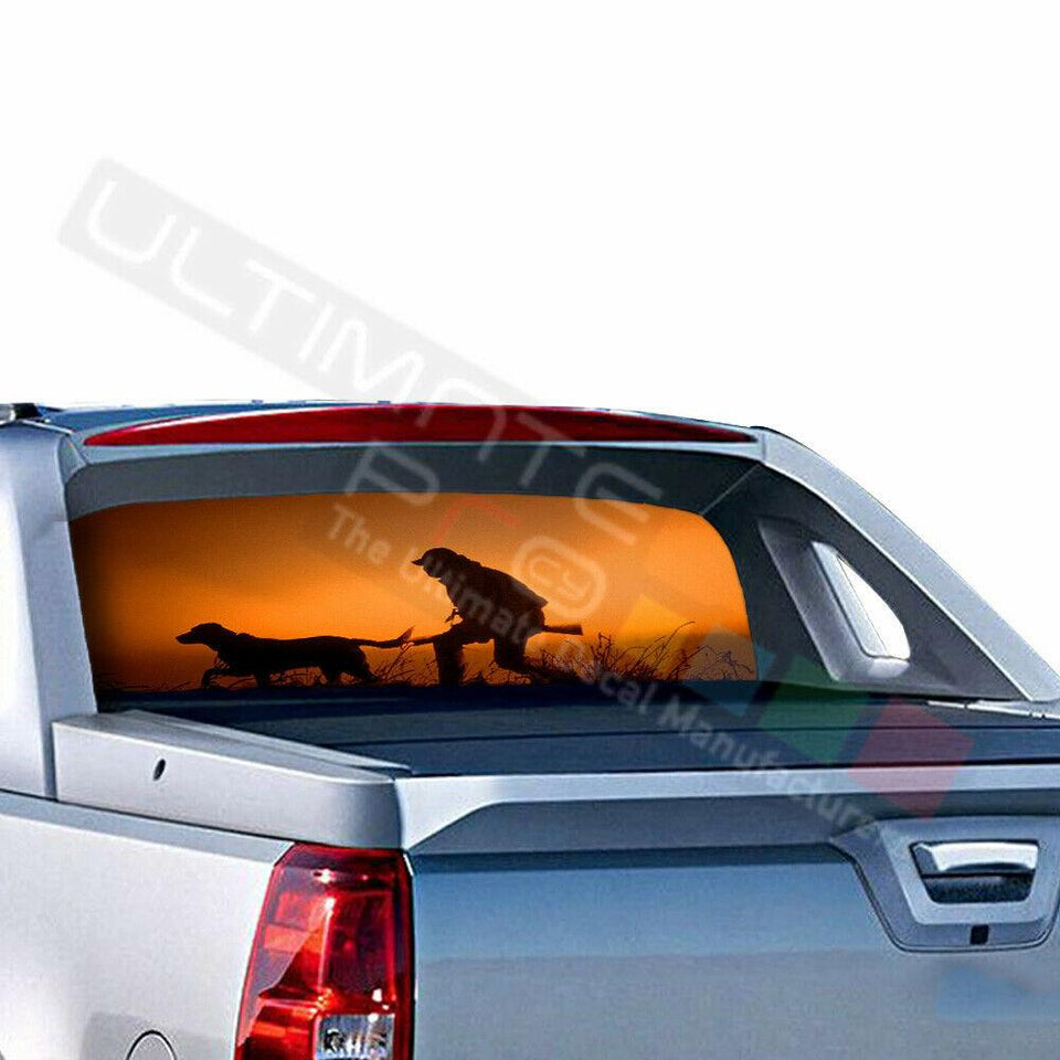 Hunting Designs Rear Window See Thru Sticker Perforated for Chevrolet Avalanche