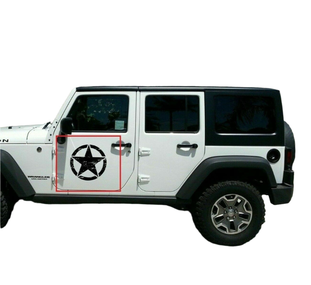 2x Decal sticker graphics For Jeep Wrangler RUBICON Army Star 2007 2018 2019 2020