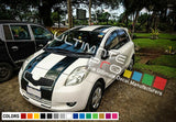 Light rally Stripe Sticker Decal for Toyota Yaris Vitz RS mirror grill to back