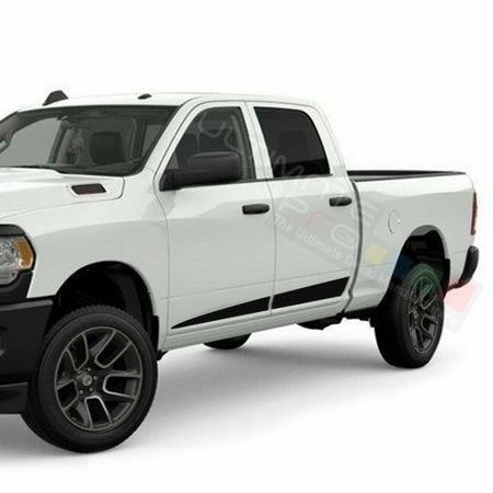 Lower Doors Edge Stripes Sport Wrap Decal Sticker for Dodge Ram Crew Cab 2500