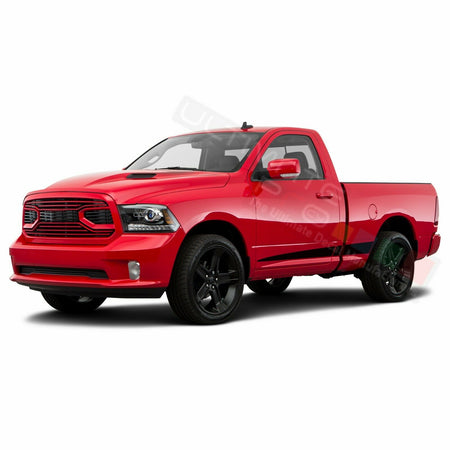 Lower Doors Edge Stripes Sport Wrap Decal Sticker for Dodge Ram Regular Cab 1500