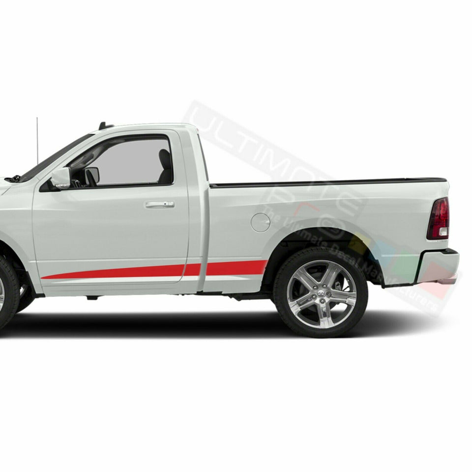 Lower Doors Edge Stripes Sport Wrap Decal Sticker for Dodge Ram Regular Cab 3500