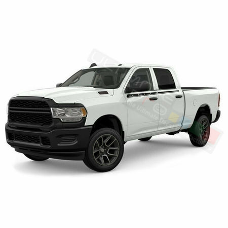 Mirror Edge Line Doors Stripes Wrap Decal Sticker for Dodge Ram Crew Cab 2500