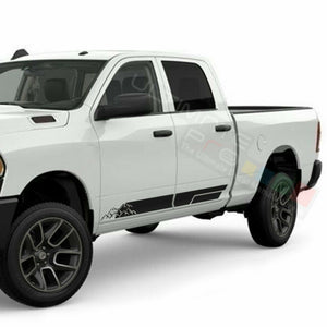 Mountains Graphic Side Doors Stripes Decal Sticker for Dodge Ram Crew Cab 2500