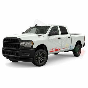 Mountains Side Doors Stripes Wrap Decal Sticker for Dodge Ram Crew Cab 2500 str8