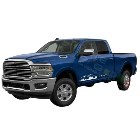 Mountains Side Doors Stripes Wrap Decal Sticker for Dodge Ram Crew Cab 2500 str8