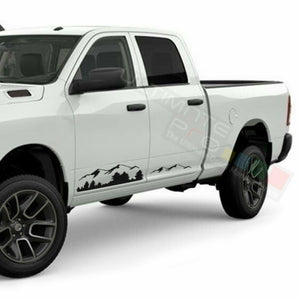 Mountains Side Doors Stripes Wrap Decal Sticker for Dodge Ram Crew Cab 2500 str8