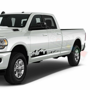 Mountains Side Doors Stripes Wrap Decal Sticker for Dodge Ram Crew Cab 3500 str8