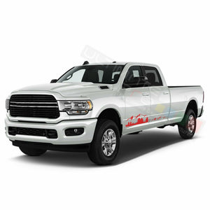 Mountains Side Doors Stripes Wrap Decal Sticker for Dodge Ram Crew Cab 3500 str8