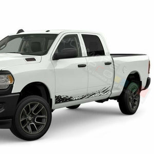 Mud Splash Side Doors Stripes Wrap Decal Sticker for Dodge Ram Crew Cab 2500