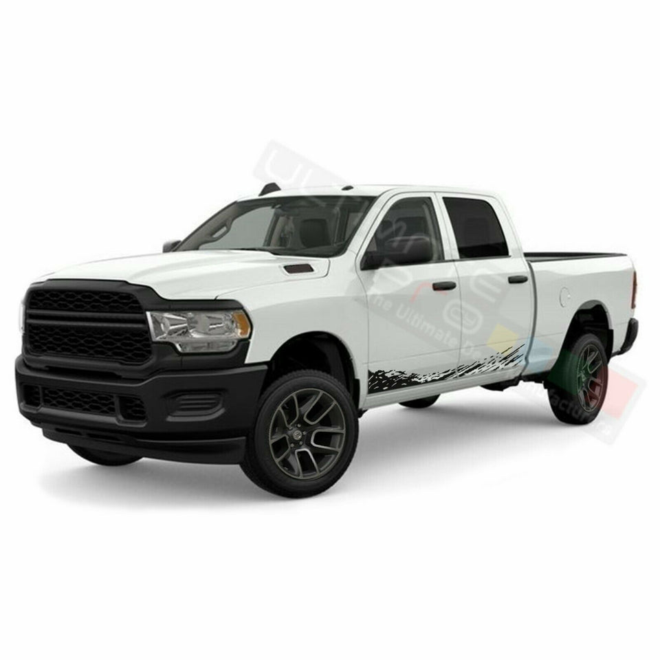 Mud Splash Side Doors Stripes Wrap Decal Sticker for Dodge Ram Crew Cab 3500 bar