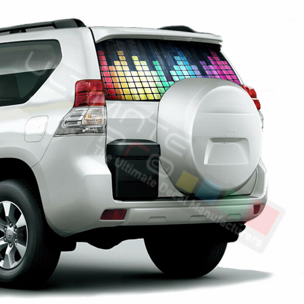 Music Decals Window See Thru Stickers Perforated for Toyota Prado 2017 2018 2019