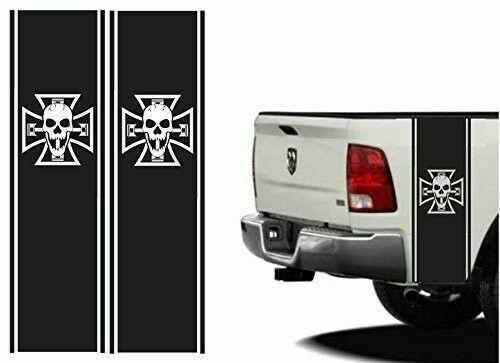 Pickup Truck Bed Car Stripe Decal kit for turbo bones kit Iron Cross Skull RAM