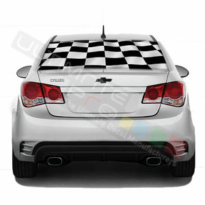 Playing Cards Decal Rear Window See Thru Sticker Perforated for Chevrolet Cruze