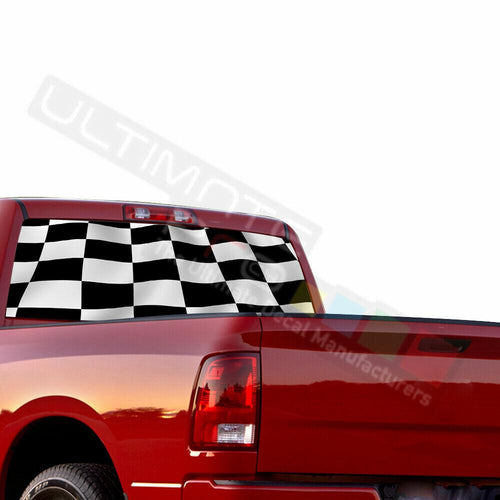 Playing cards Decals Rear Window See Thru Stickers Perforated for Dodge Ram