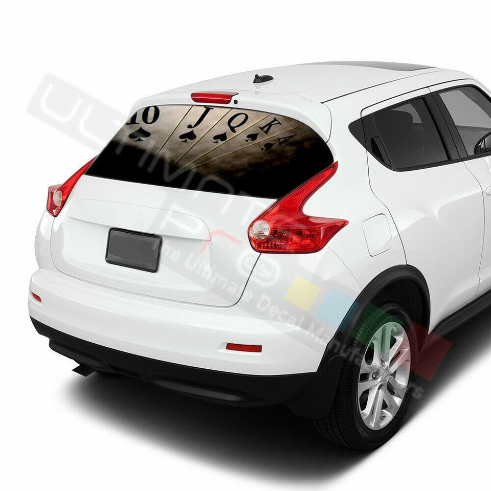 Playing Cards Decals Window See Thru Stickers Perforated for Nissan Juke 2020