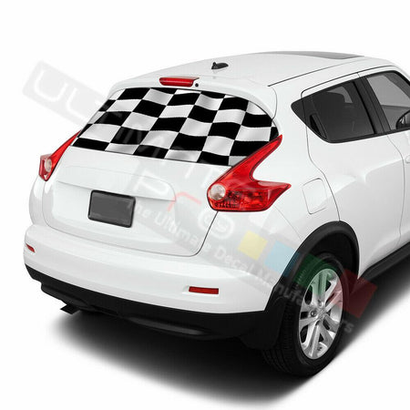 Playing Cards Decals Window See Thru Stickers Perforated for Nissan Juke 2020