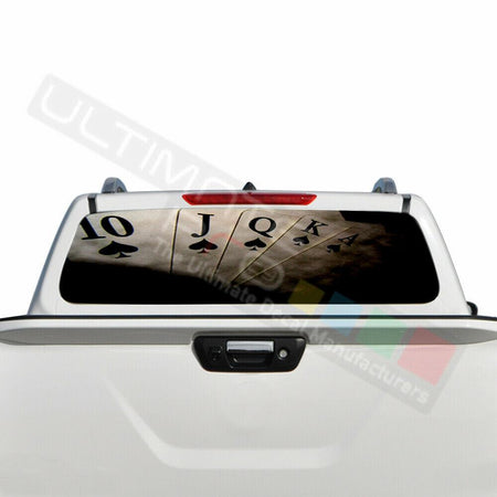 Playing Cards Decals Window See Thru Stickers Perforated for Nissan Navara 2016