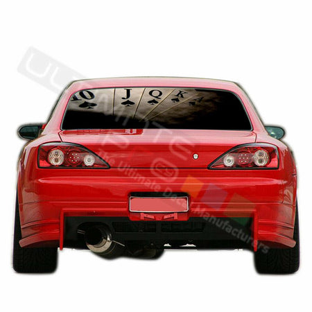 Playing Cards Decals Window See Thru Stickers Perforated for Nissan Silvia 2018