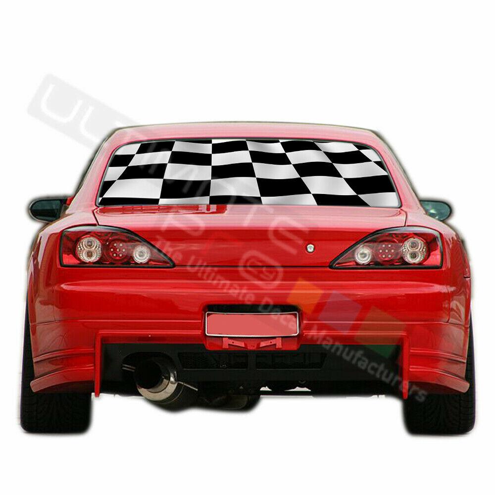 Playing Cards Decals Window See Thru Stickers Perforated for Nissan Silvia 2018