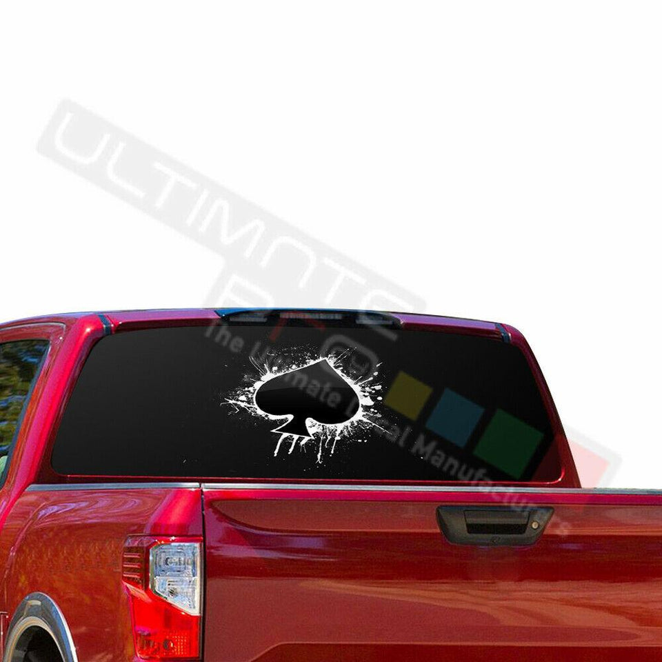 Playing Cards Decals Window See Thru Stickers Perforated for Nissan Titan 2017