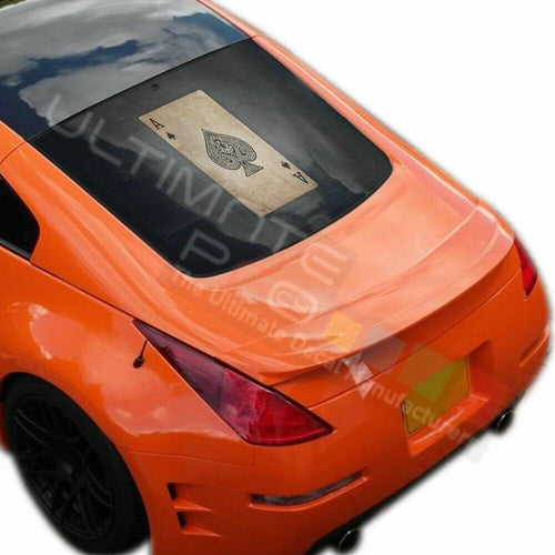 Playing Cards Design Decals Window See Thru Stickers Perforated for Nissan 350z