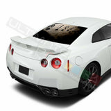 Playing Cards Design Decals Window See Thru Stickers Perforated for Nissan GTR