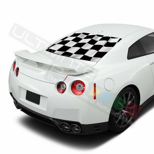 Playing Cards Design Decals Window See Thru Stickers Perforated for Nissan GTR