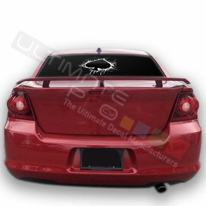 Playing Cards design Rear Window See Thru Stickers Perforated for Dodge Avenger