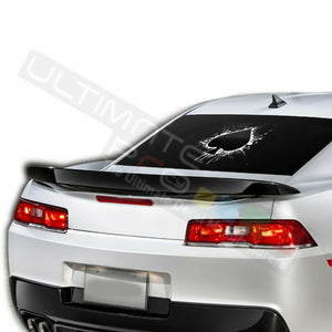 Playing cards poker Rear Window CThru Sticker Perforated for Chevrolet Camaro