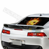 Playing cards poker Rear Window CThru Sticker Perforated for Chevrolet Camaro