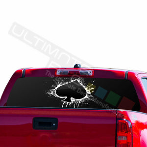 Playing cards Rear Window See Thru Sticker Perforated for Chevrolet Avalanche