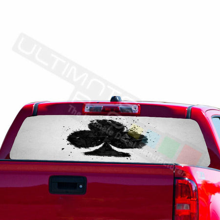 Playing cards Rear Window See Thru Sticker Perforated for Chevrolet Avalanche