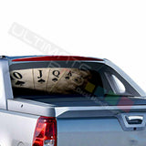 Playing Cards Rear Window See Thru Sticker Perforated for Chevrolet Avalanche