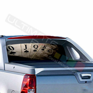 Playing Cards Rear Window See Thru Sticker Perforated for Chevrolet Avalanche