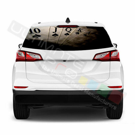 Playing Cards Rear Window See Thru Stickers Perforated for Chevrolet Equinox