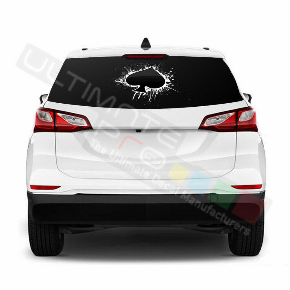 Playing Cards Rear Window See Thru Stickers Perforated for Chevrolet Equinox