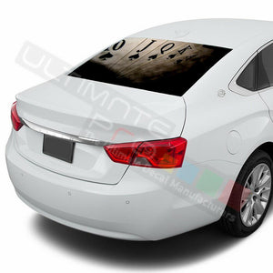 Playing cards Rear Window See Thru Stickers Perforated for Chevrolet Impala