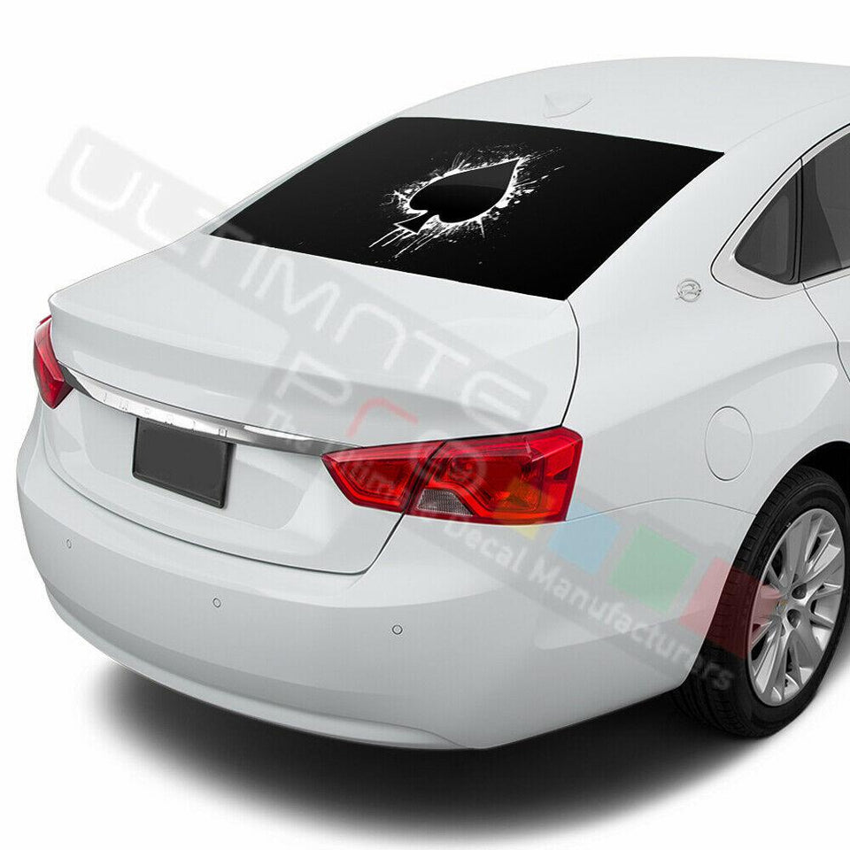 Playing cards Rear Window See Thru Stickers Perforated for Chevrolet Impala