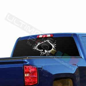 Playing Cards Rear Window See Thru Stickers Perforated for Chevrolet Silverado