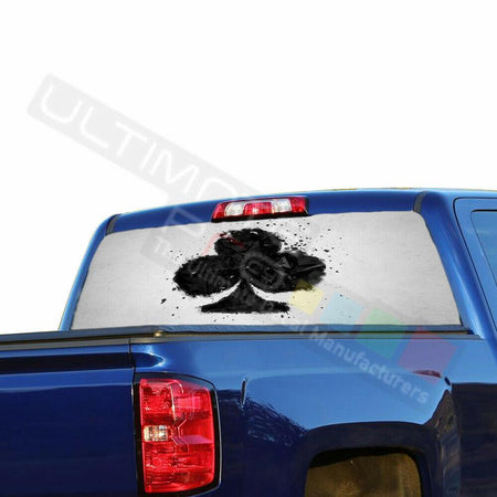 Playing Cards Rear Window See Thru Stickers Perforated for Chevrolet Silverado