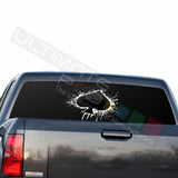 Playing Cards Rear Window See Thru Stickers Perforated for GMC Sierra 2018 2019