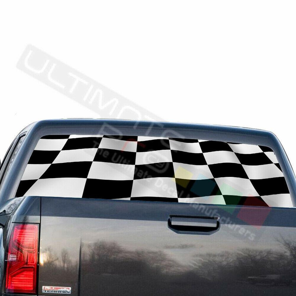 Playing Cards Rear Window See Thru Stickers Perforated for GMC Sierra 2018 2019