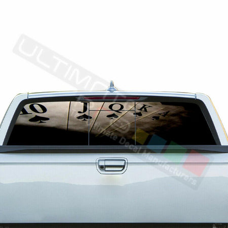 Playing Cards Rear Window See Thru Stickers Perforated for Honda Ridgeline 2019