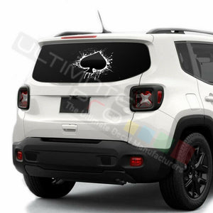 Playing Cards Rear Window See Thru Stickers Perforated for Jeep Renegade 2020